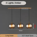 Industrial glass pendant light 3 spheres brass kitchen dining room