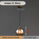 Industrial glass pendant light 3 spheres brass kitchen dining room