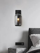 Industrial glass wall lamps bedroom clear dome sconce