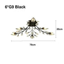 Industrial gold crystal leaf led ceiling light living room