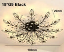 Industrial gold crystal leaf led ceiling light living room