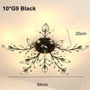Industrial gold crystal leaf led ceiling light living room