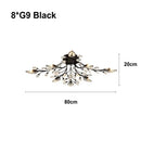 Industrial gold crystal leaf led ceiling light living room