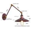 Industrial gold fluted wall lamp with pull chain switch bedroom sconce