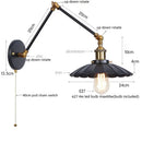 Industrial gold fluted wall lamp with pull chain switch bedroom sconce