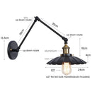 Industrial gold fluted wall lamp with pull chain switch bedroom sconce