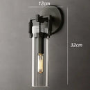 Industrial gold glass wall lamp bedroom sconce with clear shade