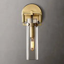 Industrial gold glass wall lamp bedroom sconce with clear shade