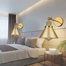 Industrial gold wall lamp bedroom brass sconce with adjustable arm