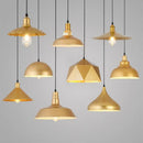 Industrial gold wrought iron geometric pendant light dining room