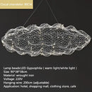 Industrial golden cloud pendant lights bedroom wire mesh chandelier