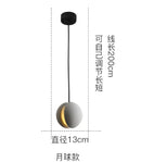 Industrial gray and gold cement pendant light dining room sphere
