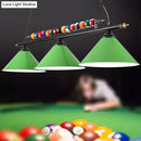 DecorBites™ Industrial Conical Metal Billiard Lamp with Country Club Island Light & Rolled Edge