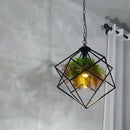 Industrial greenery chandelier black metal pendant light bar decor