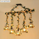 DecorBites™ Birdcage Industrial Hemp Rope Suspension Lamp - 3/5-Light Black Ceiling Lighting for Restaurant Island