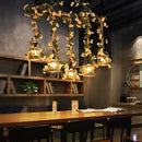 Industrial hemp rope birdcage pendant light for restaurant island