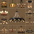 Industrial hemp rope pendant light dining room iron lampshade