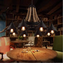 Industrial hemp rope pendant light dining room iron lampshade