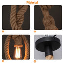 Industrial hemp rope pendant light dining room multi bulb chandelier