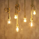 Industrial hemp rope pendant light for living room home decor