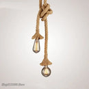 Industrial hemp rope pendant light for living room home decor