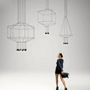 Industrial iron art black geometric pendant light dining room
