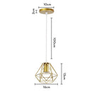 Industrial iron cage pyramid pendant lamp for kitchen dining room