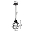 Industrial iron cage pyramid pendant lamp for kitchen dining room