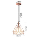 Industrial iron cage pyramid pendant lamp for kitchen dining room