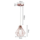 Industrial iron cage pyramid pendant lamp for kitchen dining room
