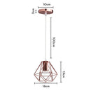 Industrial iron cage pyramid pendant lamp for kitchen dining room