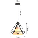 Industrial iron cage pyramid pendant lamp for kitchen dining room