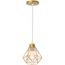 Industrial iron cage pyramid pendant lamp for kitchen dining room