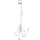 Industrial iron cage pyramid pendant lamp for kitchen dining room