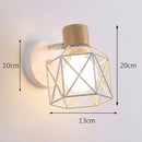 Industrial iron cage wall light bedroom black metal sconce