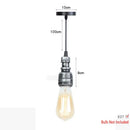Industrial iron pipe pendant light kitchen black & brass with valve