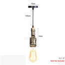 Industrial iron pipe pendant light kitchen black & brass with valve