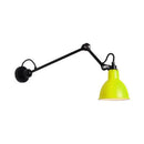 Industrial lime green & black wall lamp – bedroom led sconce