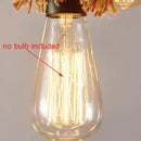 Industrial loft chandelier black metal & natural rope dining room