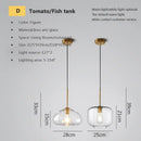Industrial loft glass pendant light brass trio for dining room