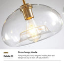 Industrial loft glass pendant light brass trio for dining room