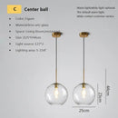 Industrial loft glass pendant light brass trio for dining room