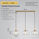 Industrial loft glass pendant light brass trio for dining room