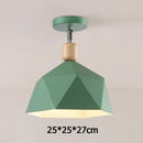 Industrial loft green and wood pendant light kitchen ceiling lamp