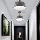 Industrial loft green and wood pendant light kitchen ceiling lamp