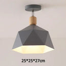 Industrial loft green and wood pendant light kitchen ceiling lamp