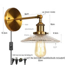 Industrial loft led copper wall light with glass shade bedroom