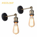 Industrial matte black & brass wall sconce – living room lighting