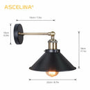 Industrial matte black & brass wall sconce – living room lighting