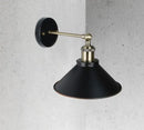 Industrial matte black & brass wall sconce – living room lighting